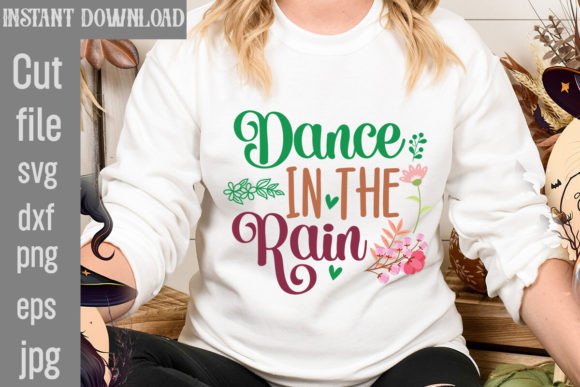 Dance in the Rain SVG Cut File: Graphics for T-Shirt Designs & Content Publishing