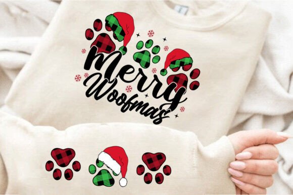 Merry Woofmas Checkered Pattern Design: Graphics for T-Shirt Designs & Editorial Use