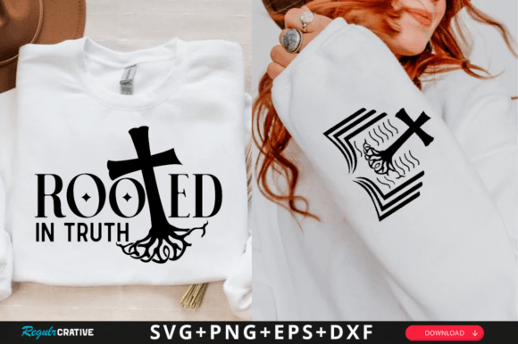 Rooted in Truth Sleeve SVG Design: Graphics for T-Shirt Designs & More