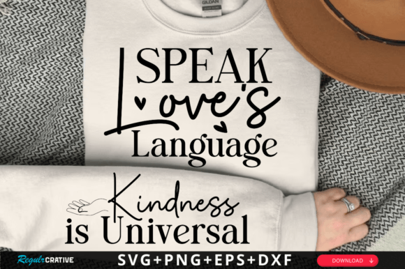 Speak Loves Language Sleeve SVG Design: Graphics for T-Shirt Designs